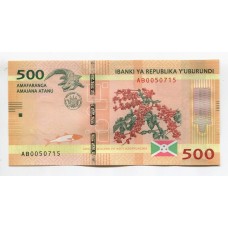 BURUNDI BILLETE DE 500 FRANCOS PICK 50 AÑO 2017 SIN CIRCULAR !!!